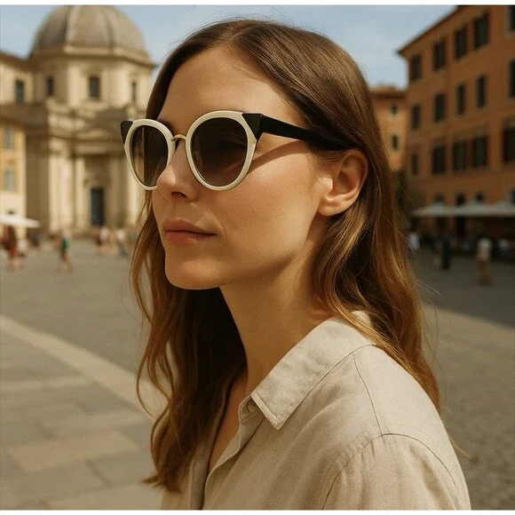 Salvatore Ferragamo SF835S Sunglasses Ivory/Dark Plum, 100% Authentic for Women - Picture 3 of 16